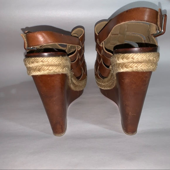 CHRISTIAN LOUBOUTIN size 37 brown calfskin GLADIATOR platform wedge heel SANDALS - Picture 4 of 11